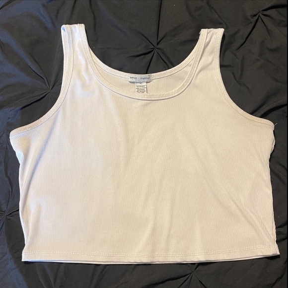 White Ribbed Crop Top - Picture 4 of 4